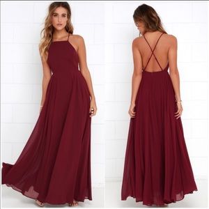 Lulu’s Mythical kind of love wine red maxi dress
